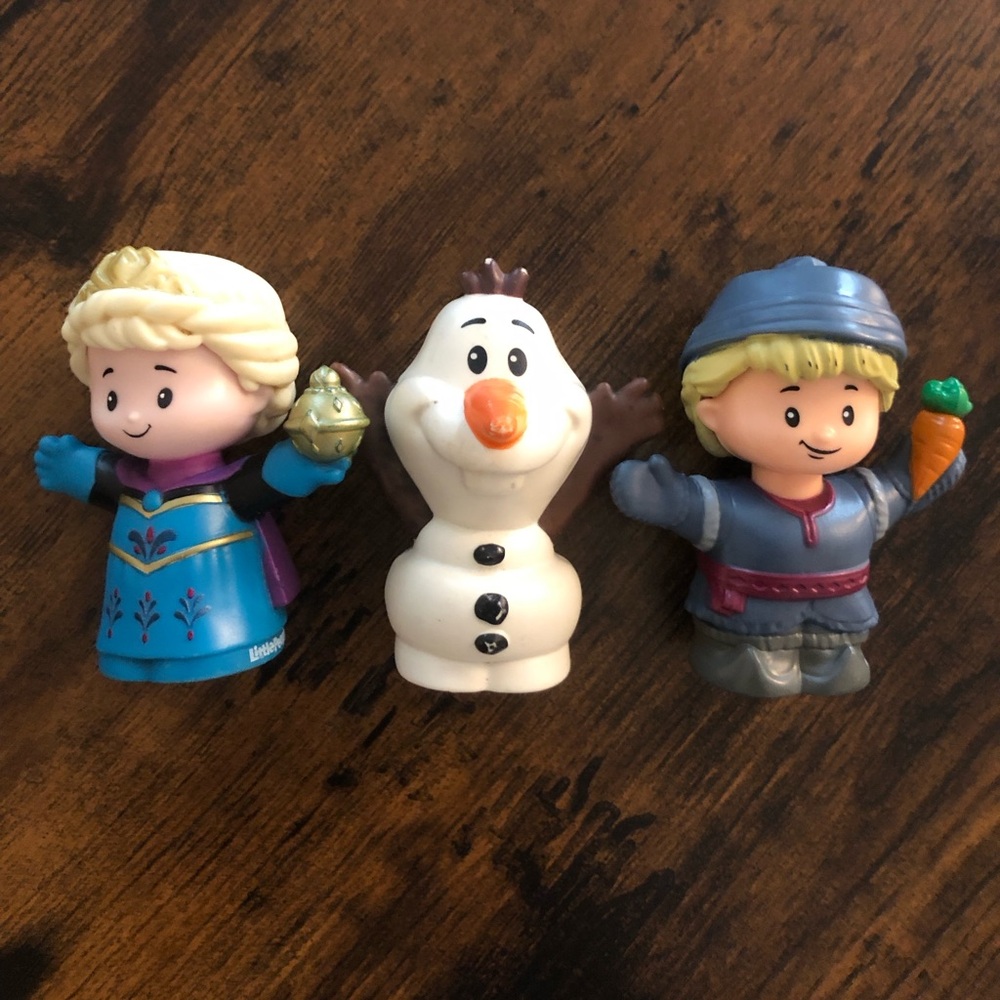 Frozen Toddler Figurine Set - Blue Elsa, White Olaf, Blue Kristoff